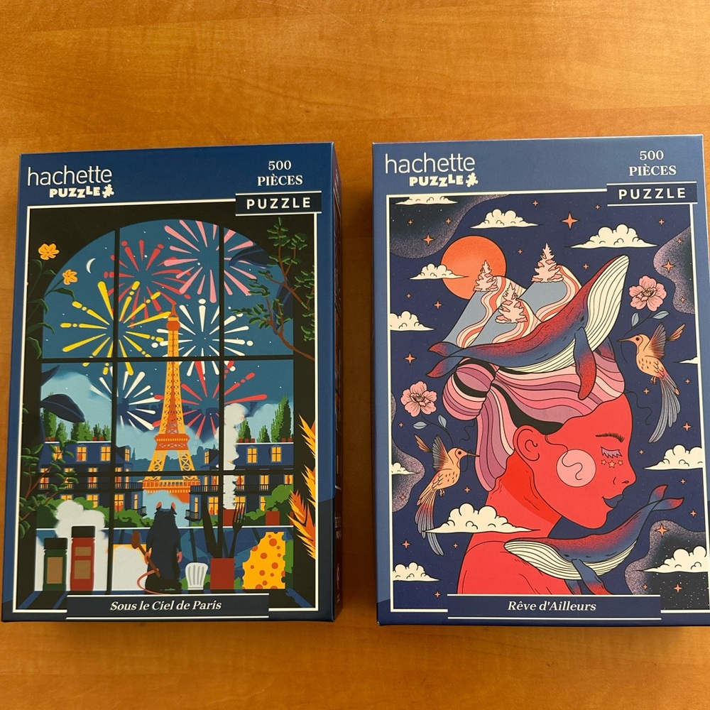 Two Hachette brand 500 piece puzzles